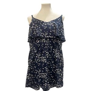 Bar III - Adjustable Spaghetti Strap - Romper - Blue - XL